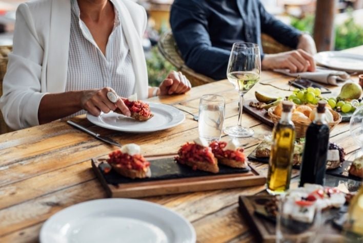 group of people enjoying a meal in northern virginia