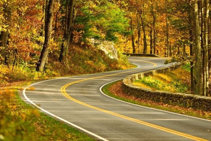 Scenic road in Northern Virginia 