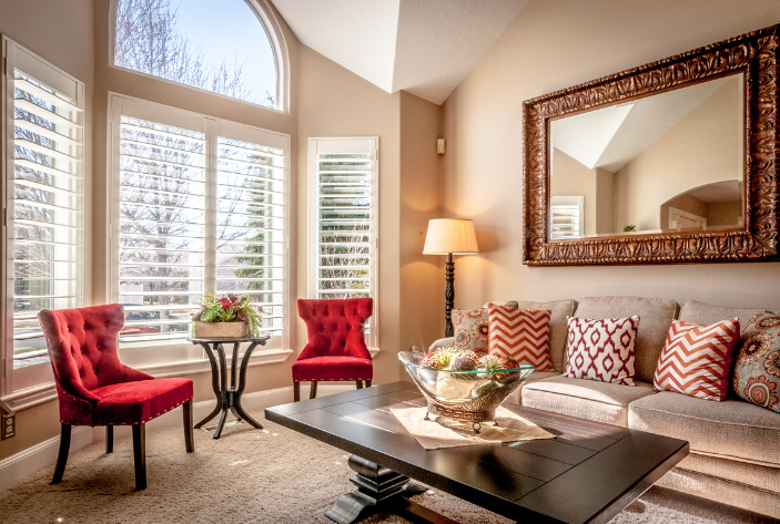 living room with natural light